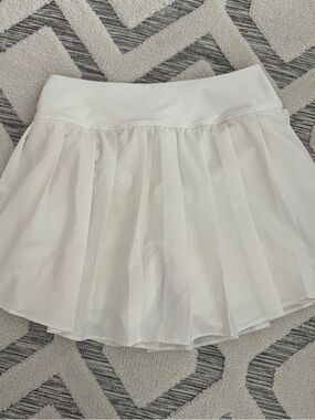 White Pleated Active Skirt